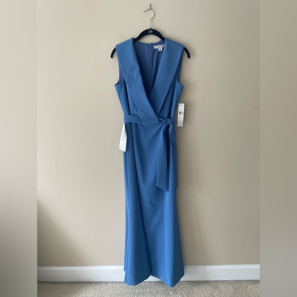NWT! Kay Unger NY Womens Cecily V Neck Maxi Party Evening Dress Gown Sz 10.